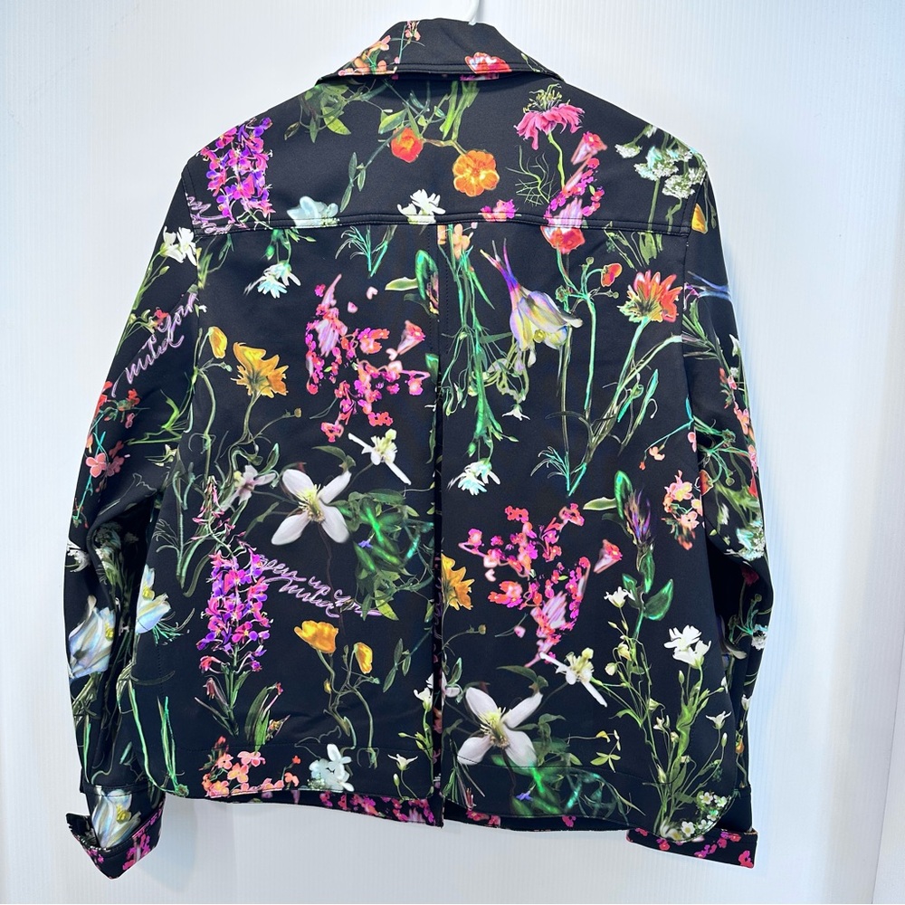 Marc Cain Floral Print Jacket N1 (US 2/XS) Black Pink Flowers Luxury EU Designer - Picture 2 of 9
